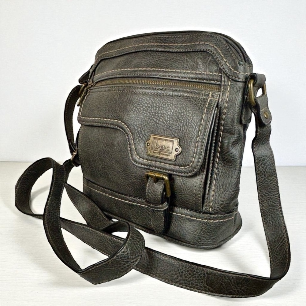 BOC Gray Crossbody Bag with Adjustable Strap and Classic Design